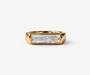 Lab Grown Diamond Straight Baguette Cut East-West Flush Bezel Thick Signet Band Engagement Ring IGI Certified in 14K Yellow Gold