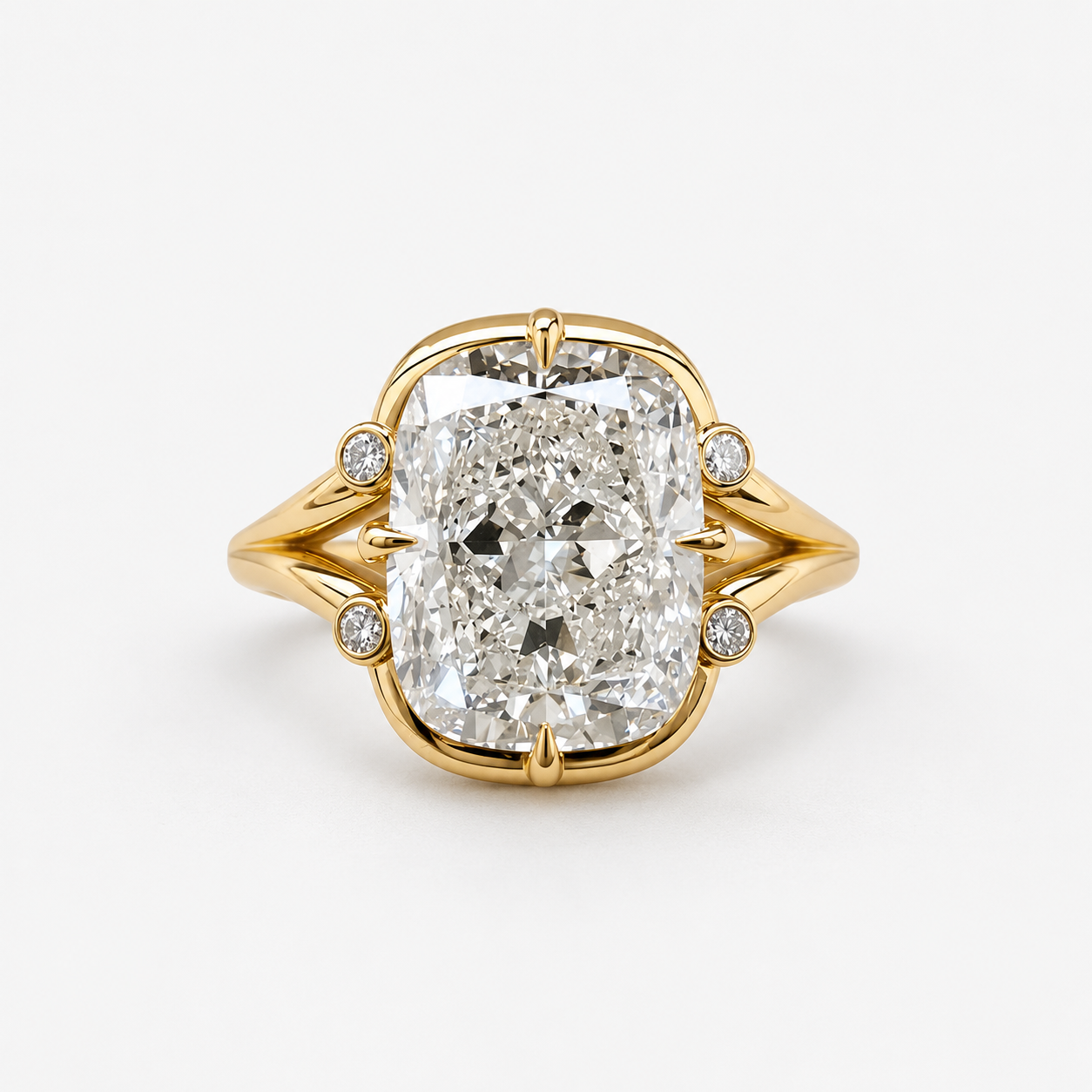 Cushion Cut Diamond Vintage-Inspired Engagement Ring  in 14K Yellow Gold