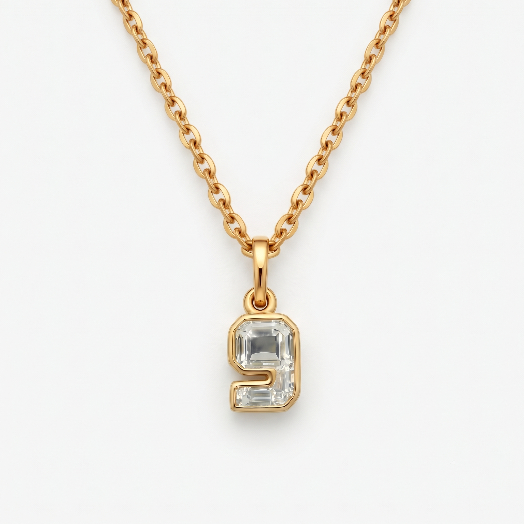 Lab Grown Diamond Number 9 Pendant Necklace in 14K Yellow Gold