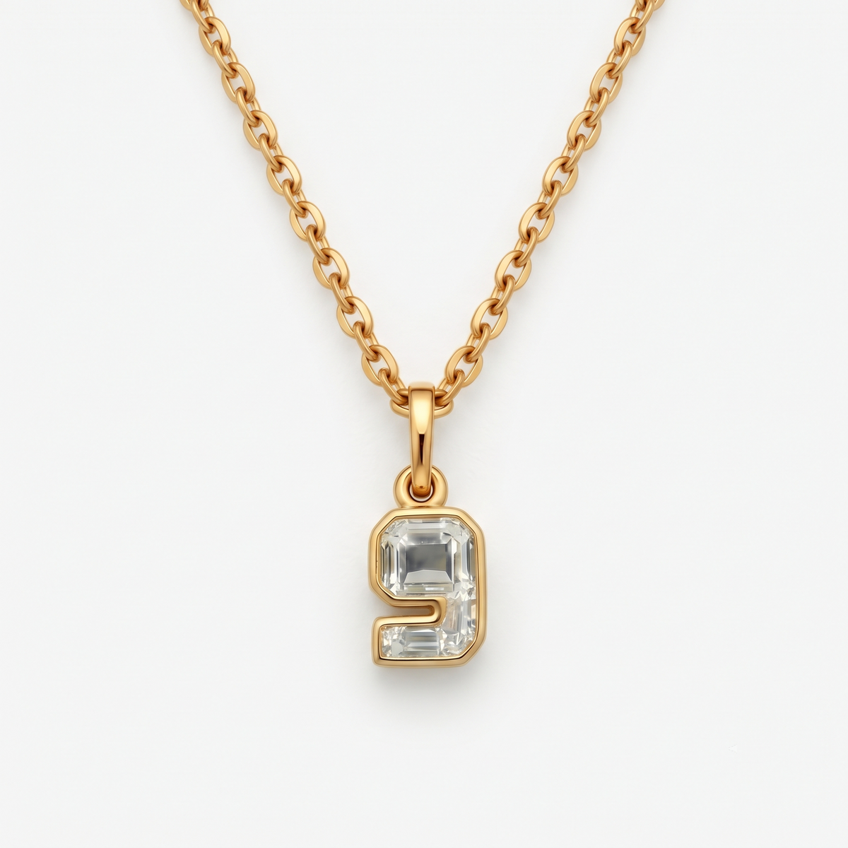 Lab Grown Diamond Number 9 Pendant Necklace in 14K Yellow Gold