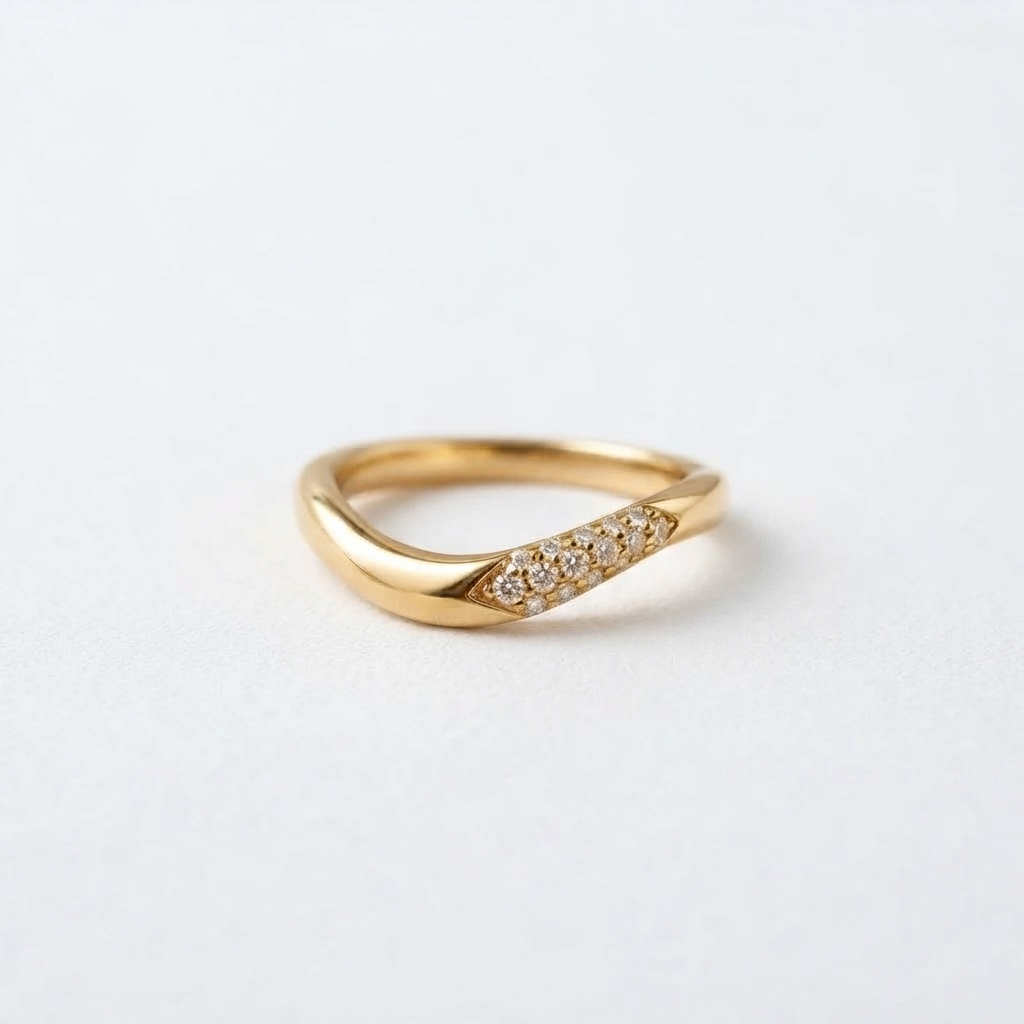 Lab Grown Diamond Round Brilliant Pave Twisted Crossover Band Ring in 14K Yellow Gold
