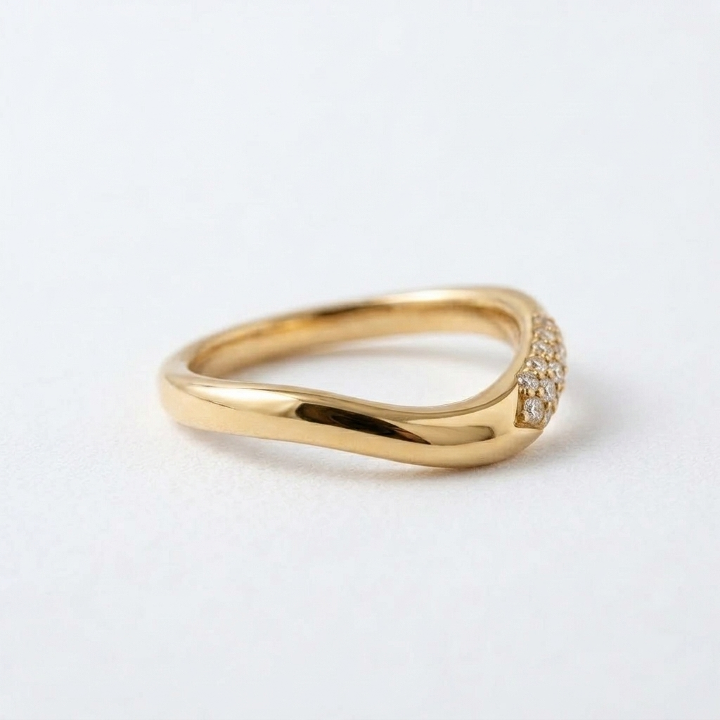 Lab Grown Diamond Round Brilliant Pave Twisted Crossover Band Ring in 14K Yellow Gold