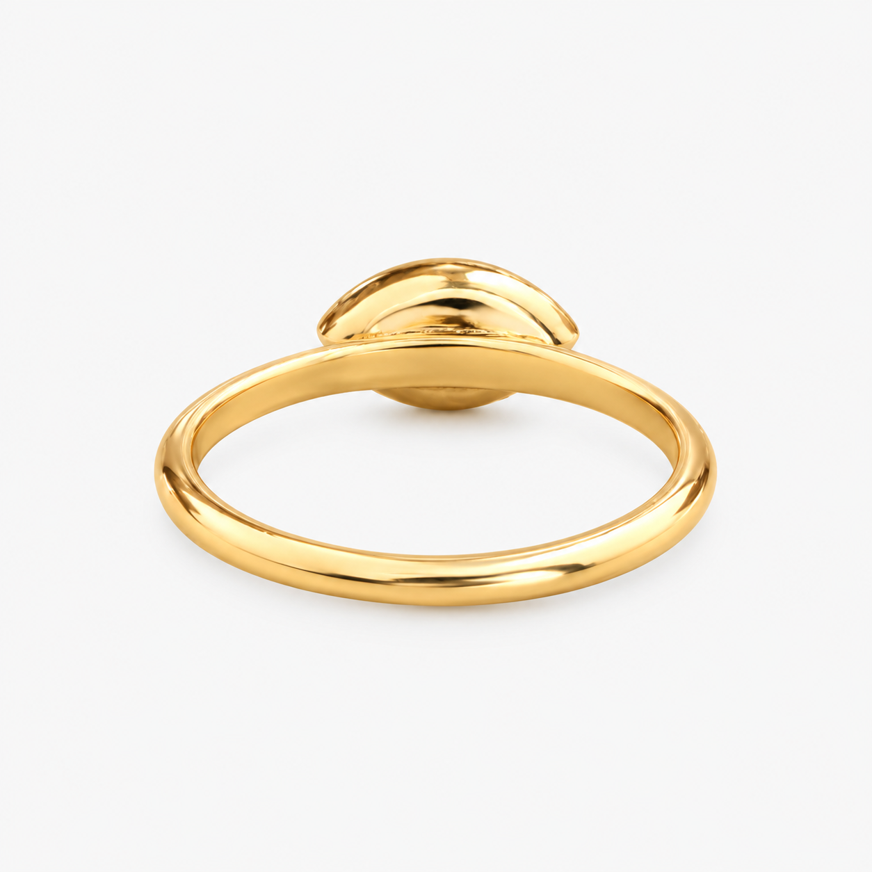 Lab Grown Diamond Marquise Cut East-West Full Bezel Solitaire Engagement Ring IGI Certified in 14K Yellow Gold