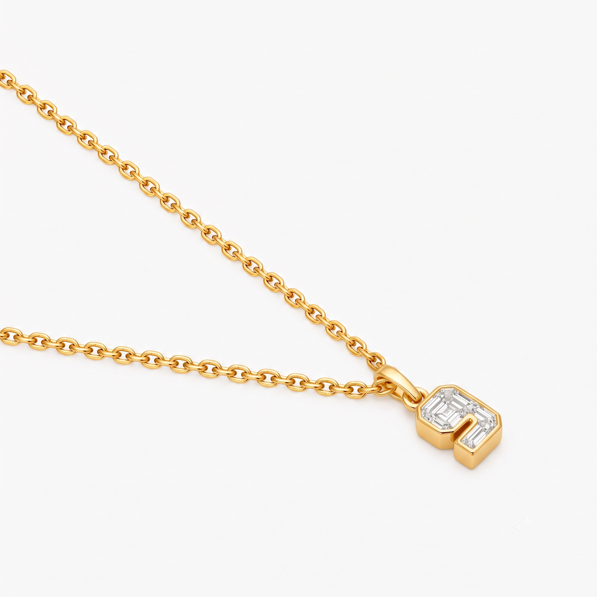 Lab Grown Diamond Number 9 Pendant Necklace in 14K Yellow Gold
