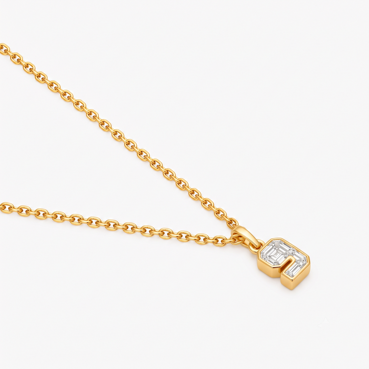 Lab Grown Diamond Number 9 Pendant Necklace in 14K Yellow Gold
