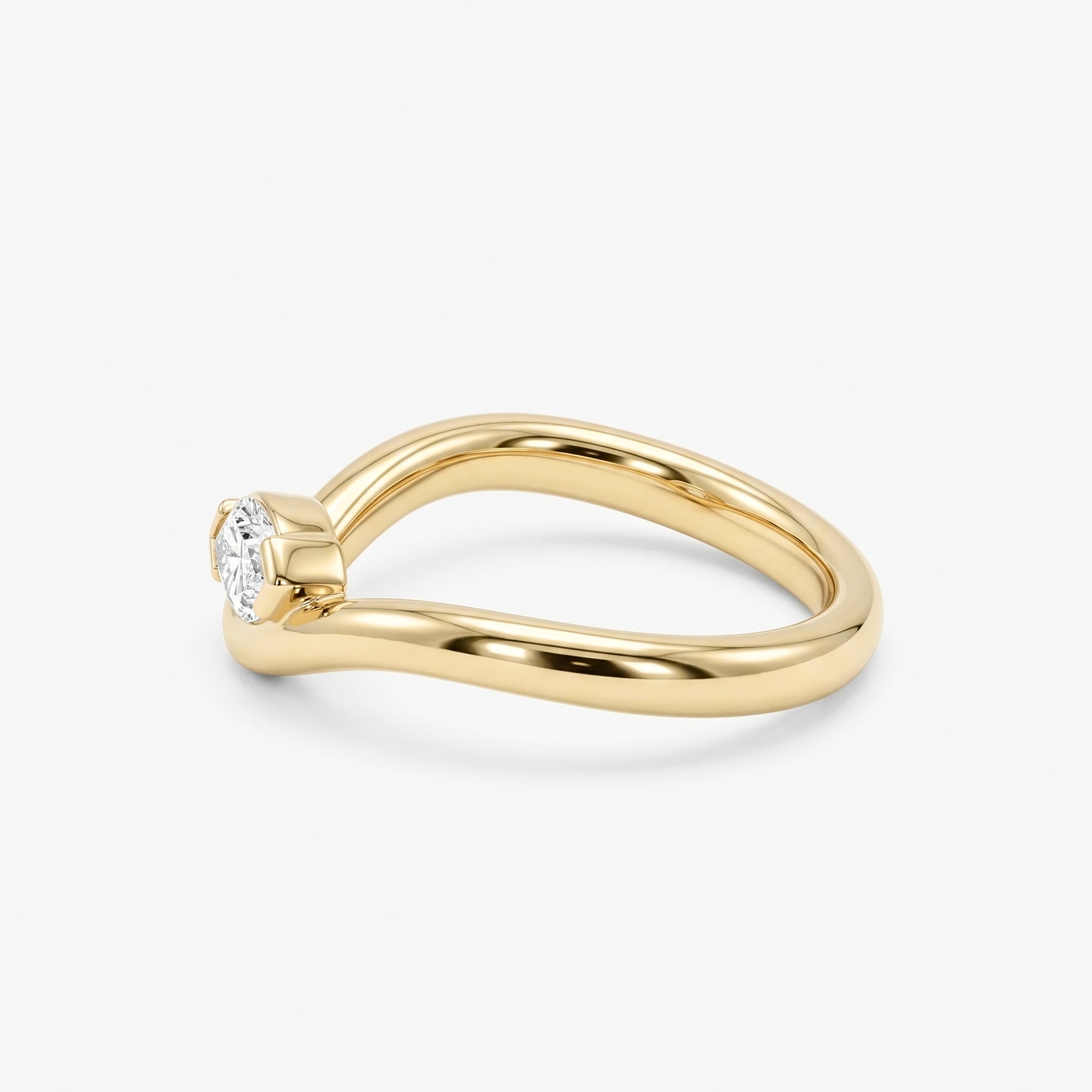Lab Grown Diamond Marquise Brilliant Cut Sculptural Tension Bypass Engagement Ring IGI Certified in 14K Yellow Gold