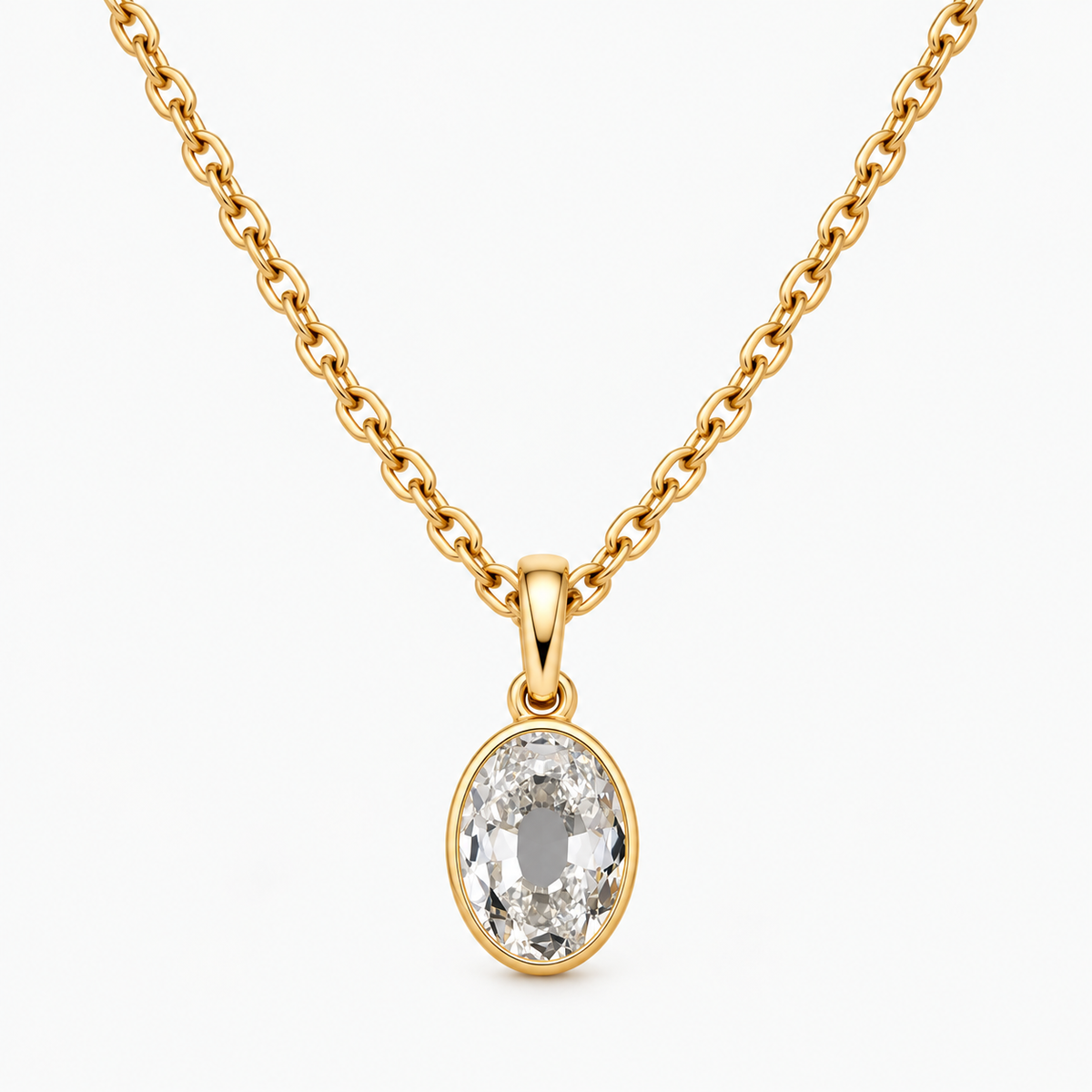 Lab Grown Diamond Alphabet O Cut Initial Pendant Necklace IGI Certified in 14K Yellow Gold