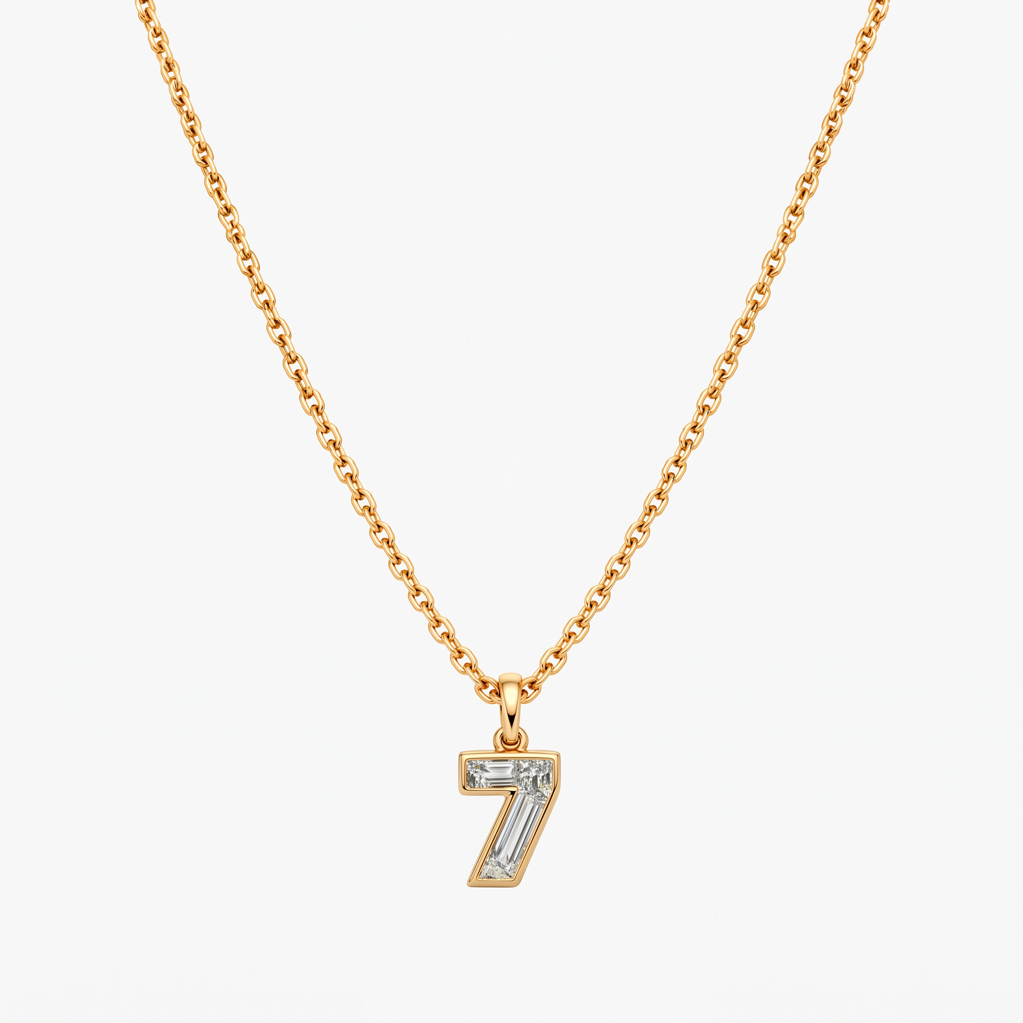 Lab Grown Diamond Number 7 Pendant Necklace in 14K Yellow Gold