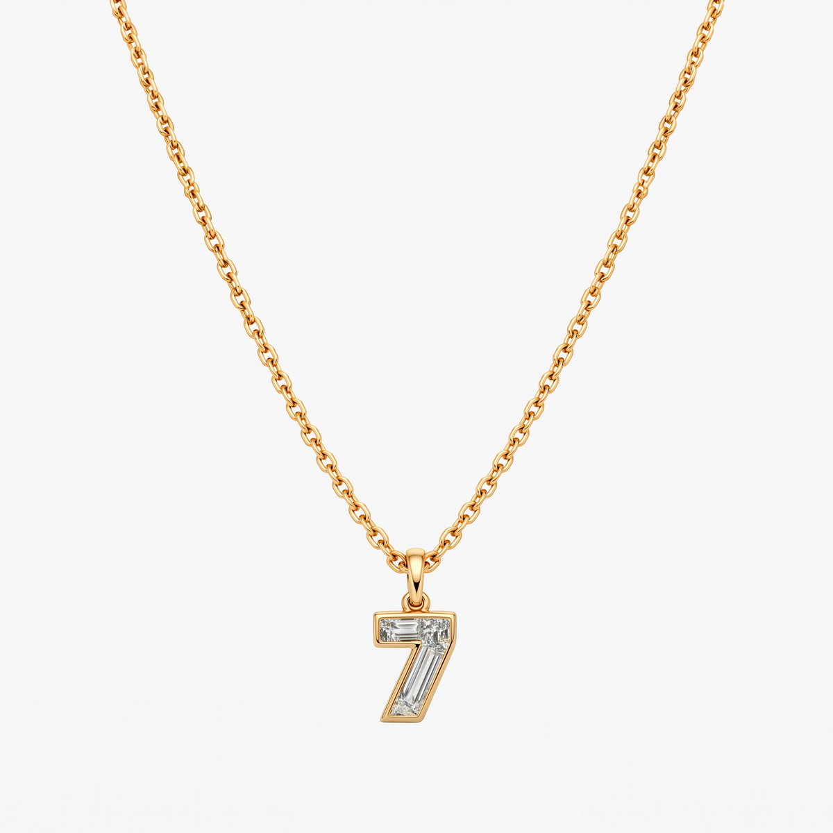 Lab Grown Diamond Number 7 Pendant Necklace in 14K Yellow Gold