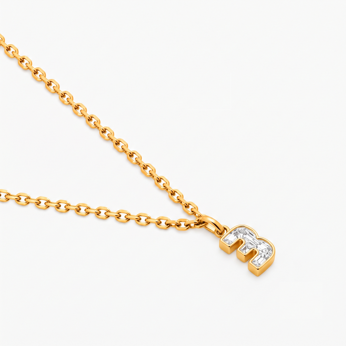 Lab Grown Diamond Number 3 Pendant Necklace in 14K Yellow Gold