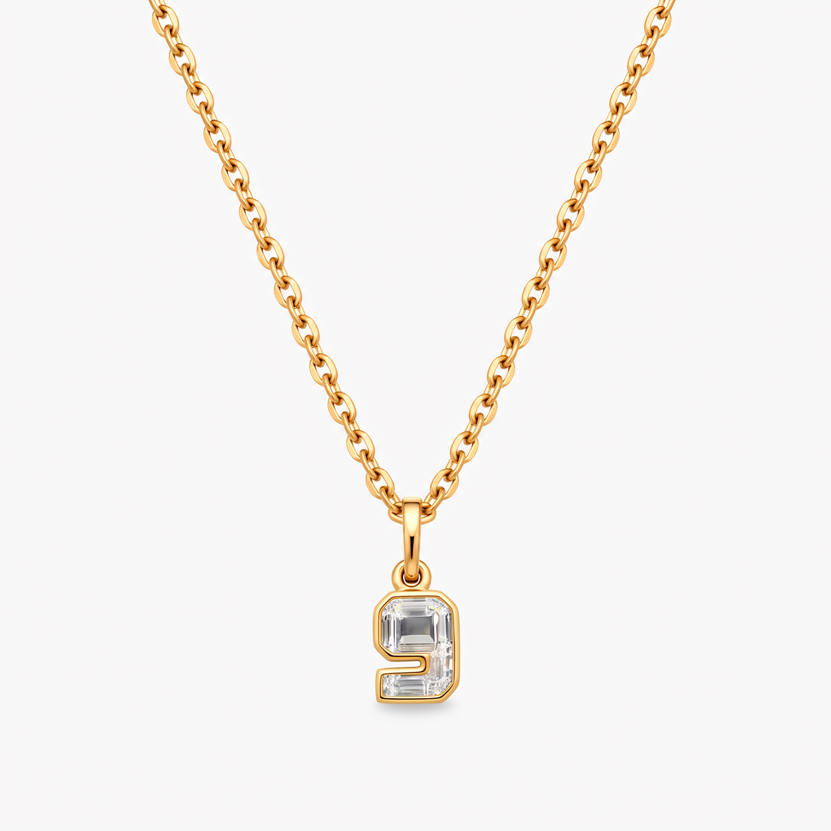 Lab Grown Diamond Number 9 Pendant Necklace in 14K Yellow Gold