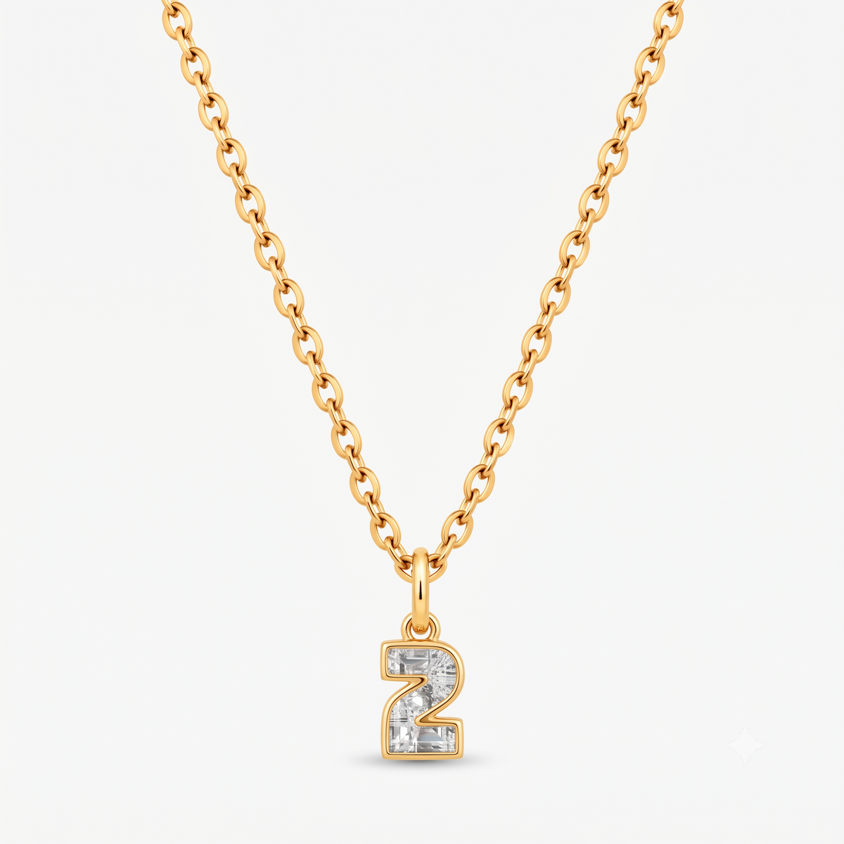 Lab Grown Diamond Number 2 Pendant Necklace in 14K Yellow Gold