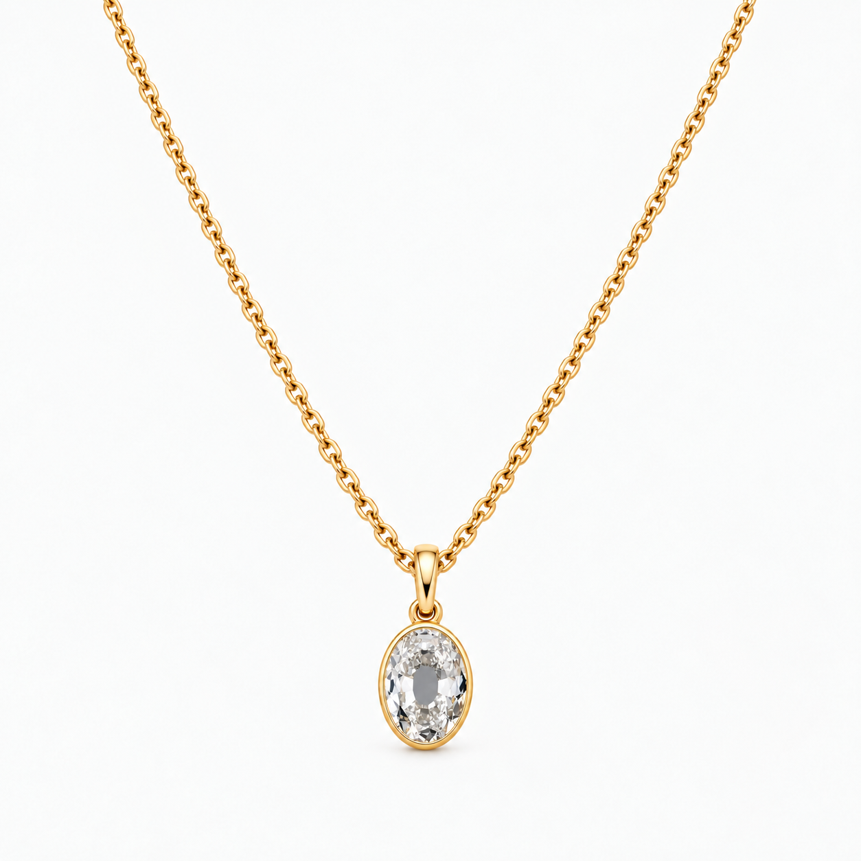 Lab Grown Diamond Alphabet O Cut Initial Pendant Necklace IGI Certified in 14K Yellow Gold