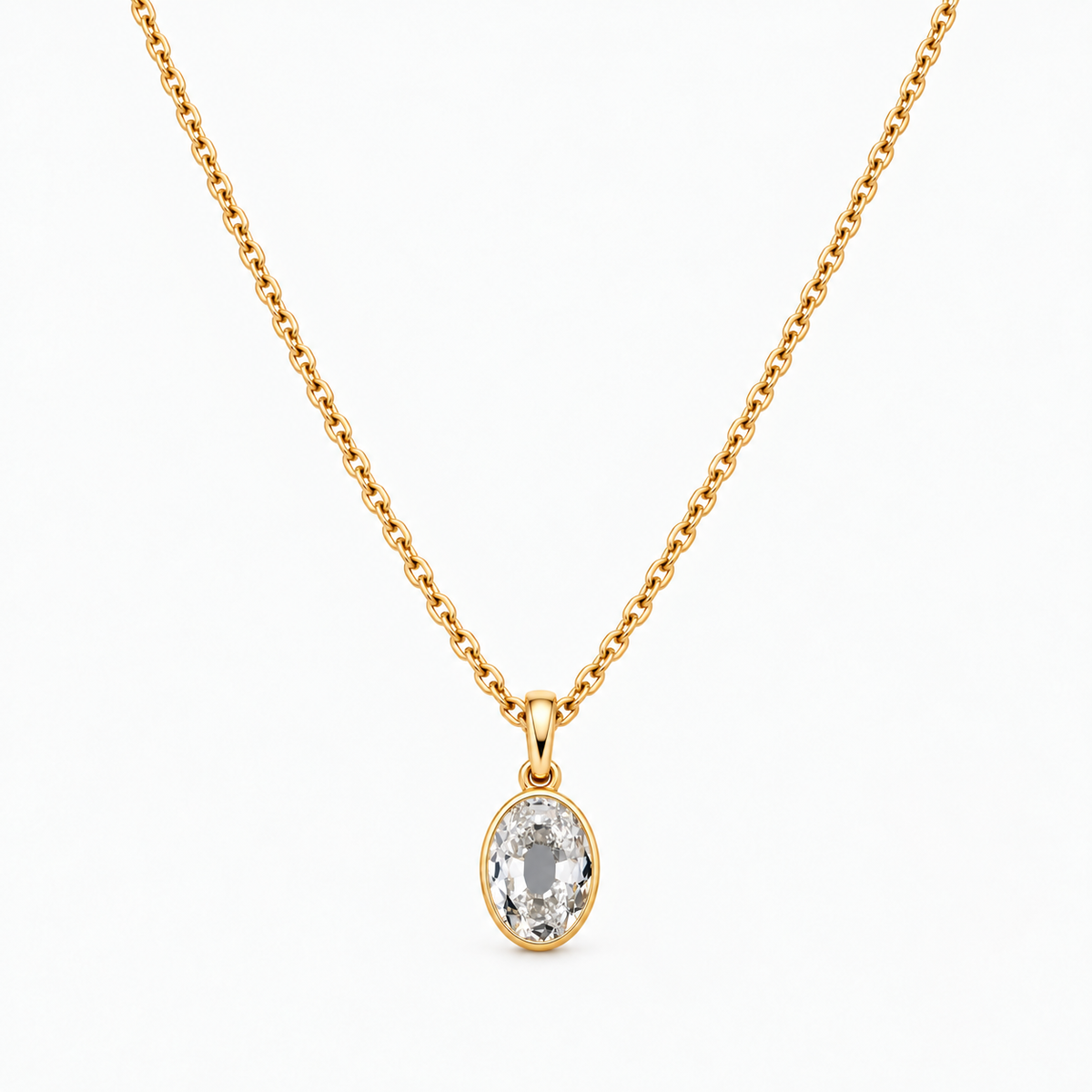 Lab Grown Diamond Alphabet O Cut Initial Pendant Necklace IGI Certified in 14K Yellow Gold