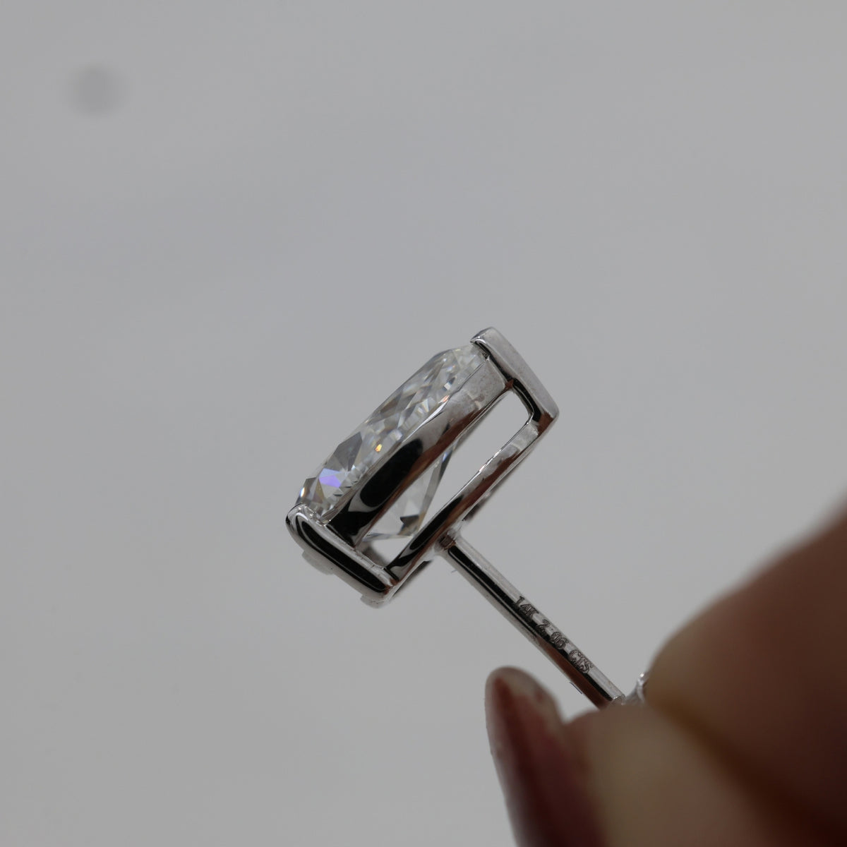 Lab Grown Diamond   Pear Cut Solitaire Stud Earrings in Three Prong Setting