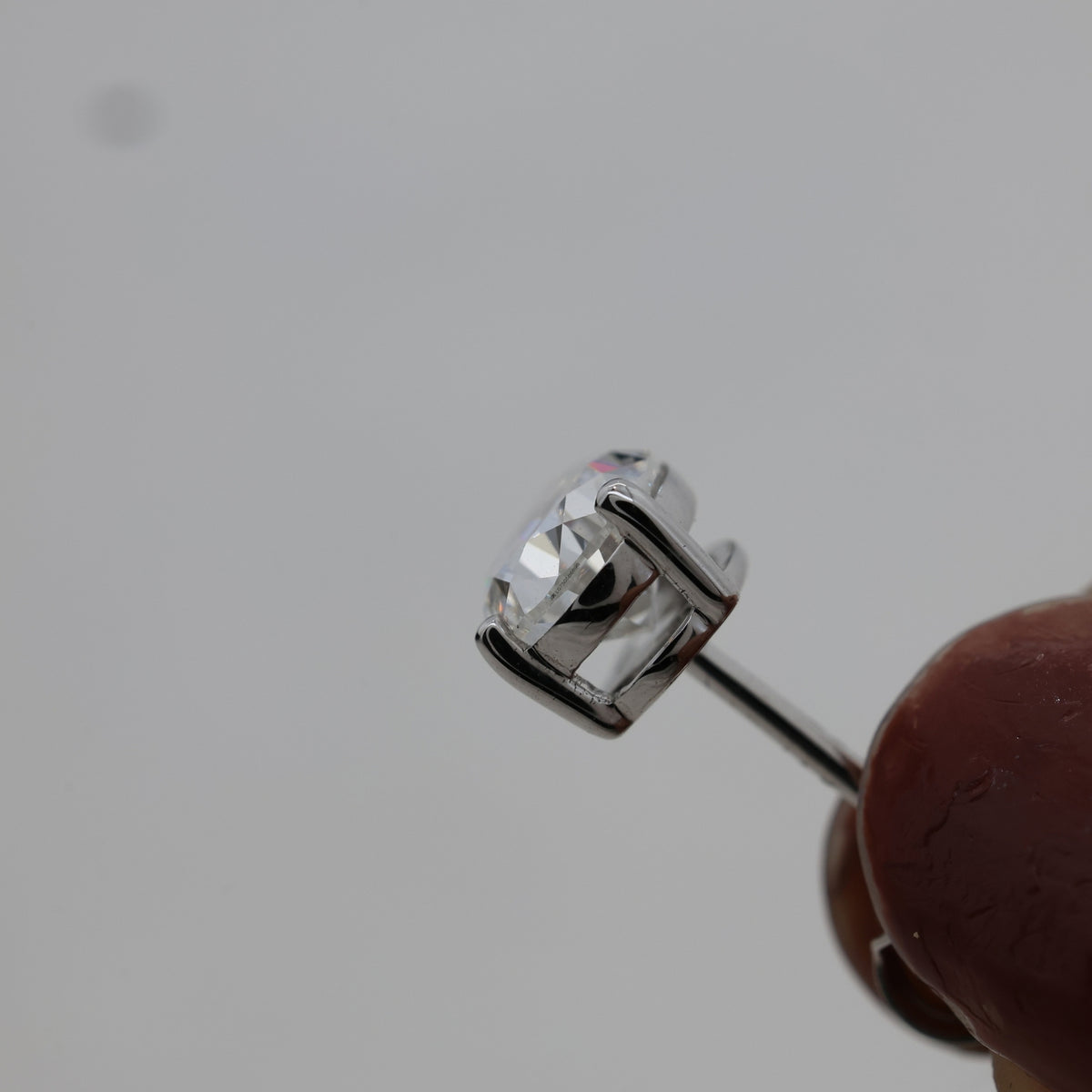 Lab Grown Diamond   Pear Cut Solitaire Stud Earrings in Three Prong Setting