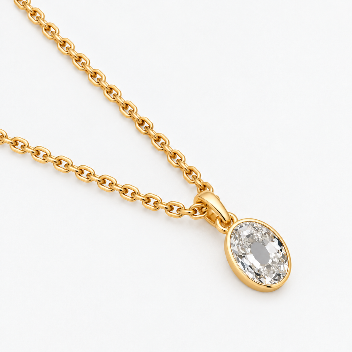 Lab Grown Diamond Alphabet O Cut Initial Pendant Necklace IGI Certified in 14K Yellow Gold